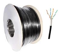 RosenetSys Premium Double Jacket 'Tough' 100 Metres Cat5e UTP External SOLID COPPER Lined Network Cable Outdoor Coiled Reel BLACK Cat 5e (100m)