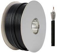 RosenetSys RG6 BLACK Coaxial Digital Satellite & Aerial Cable Reel 100m Double Shielded for HD, Ultra HD and 4k Reception
