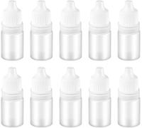 rosenice 10 pcs 5ml Eye Liquid Dropper Bottle Squeezable Plastic Eye Drop Bottle Set with Childproof Caps Refillable Empty Dropping Bottles for Saline Solvents Light Oils