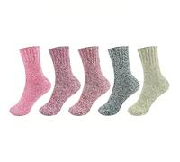 ROSENICE Winter Warm Wool Socks 5 Pairs Thermal Women Socks Vintage Style Thick Knit Crew Boot Sock Soft Cozy Bed Sock for Home Office School Hiking, Ideal Christmas Gifts for Women