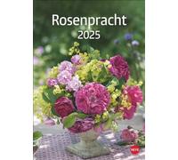 Rosenpracht Kalender 2025: Wandkalender mit 12 prachtvollen Fotos der schönsten Rosen. Dekorativer Bild-Kalender mit Platz für Termine und Notizen.