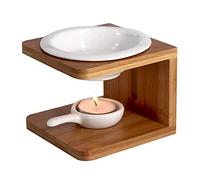 ROSEONE Wax Melt Burner,Wooden Ceramic Essential Oil Burner with Tea light Candle Holder,Oil Warmer Diffuser,Candle Wax Burner,Wax Melts Holder,Melt Burner for Yoga Meditation Bedroom Wedding Decor