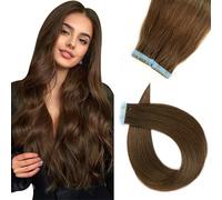Roserer Tape in Hair Extensions Human Hair Light Brown Straight Real Human Hair Extensions Tapes - Invisible Adhesive,Natural Look for Daily Styling & Special Occasions,14 Inch 20 Pieces/30g