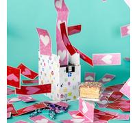 Roses and Charms Love Shower Gift Box by Send A Cake, Ready to Gift, No Assembly Required with Music, 20 Sweet Foil-wrapped Caramels & 3" Rainbow Sprinkle Crispy Cake for Delivery - Gift for Women