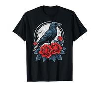 Roses and Crow Raven Cute Romantic Wiccan Pagan Witch Cool T-Shirt