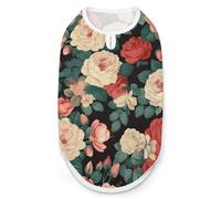 Roses and Peonies Dog Shirt Quick Dry Breathable Pet T-Shirt Soft Stretchy Sleeveless Vest Dog Apparel XL