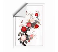 Roses and Pomegranates Botanical Unframed Wall Art Print A1 (84.1×59.4cm), Wall Decor for Living Room, Bedroom, Office & Home, Art Gift