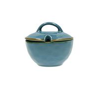 Roses and TULIPANI Concert Blue Avio Sugar Bowl with Lid Cap. 250 cc Ø 11 cm