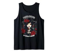 Roses are Red My World is Black Gothic Roses Gothic Woman Tank Top