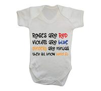 Roses are Red Violets are Blue Gingers are Ninjas Poem Statement Baby Grow Vest, 0-3 Months, White