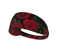Roses Background Printing Full-Print Elastic Exercise Headband, Adjustable Fit Great For Yoga,Hikingâ€‹ Exercise Headband