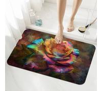 Roses Bath Mat Non Slip 100x160cm, Quick-drying Bathroom Shower Floor Mat, Super Absorbent Carpet, Indoor Easy to Clean Washable Rug for Bedroom, Living Room, Kitchen, Toilet, Door, Bathtub 5-964