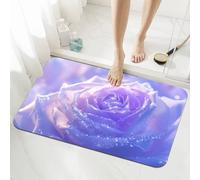 Roses Bath Mat Non Slip 160x230cm, Quick-drying Bathroom Shower Floor Mat, Super Absorbent Carpet, Indoor Easy to Clean Washable Rug for Bedroom, Living Room, Kitchen, Toilet, Door, Bathtub 5-968