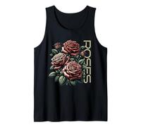 Roses Botanical Vintage Floral Engraved Art Illustration Tank Top