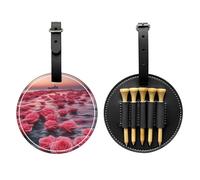 Roses by The sea Black Golf tee Storage Bag, Multifunctional Golf tee Storage Bag for Men, Durable PU Material