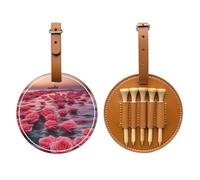 Roses by The sea Brown Golf tee Storage Bag, Multifunctional Golf tee Storage Bag for Men, Durable PU Material