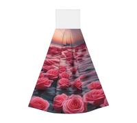 roses by the sea Coral Velvet Hand Wipes - Absorbent Cleaning Cloths for Kitchen, Bathroom, Car, Camping - Home Use