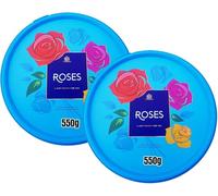 Roses Chocolate Tub Pack of 2 x 550g Assorted Milk Chocolates Sharing Box Ideal for Christmas Celebrations Parties Birthday and Everyday Sweet Treat By Red Rainbow