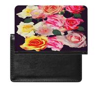 Roses Colored Passport Holder for Travel PU Leather Passport Book Card Holder Case Cute Passport Wallet Ultra Slim Passport Cover Passport Protector Case for Women Men
