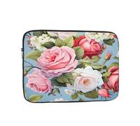 Roses Floral Shockproof Laptop Sleeve 12 Inch, Oxford Fabric Case With Foam Padding, Lightweight Protective Cover For Pad Notebook, Business School Travel Use