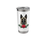 Roses Flowers Dutch Shepherd Stainless Steel Insulated Tumbler