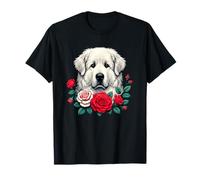 Roses Flowers Great Pyrenees Pyrenean Mountain Dog Pyr T-Shirt