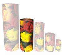 Roses Flowers Scatter Tubes for Ashes - Biodegradable Cardboard Cremation Urns (Medium), Yellow, red