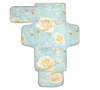 Roses Golden Leaves Pastel Retro Reusable Changing Pads for Baby with Tissue Pocket Travel Changing pad for Baby Infant Travel Station Kit cambiadores de pa?ales para Bebes