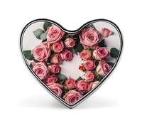 Roses in A Circle Buttons Pin Memorial Boutonniere for Wedding Groom Bride, Customize Lapel Heart Pin for Christmas, Men Women Costume Decorative Fashionable Brooches