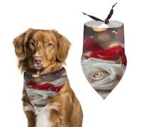 Roses in Background Easter Dog Bandanas for Small Medium Large Dogs,Cat Dogs,Pet Scarf - Polyester Cute Bibs.Triangle Pet Scarf for Puppy Pet,Personalized Birthday/Party Fun Idea Gift