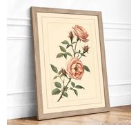 Roses in Bloom Botanical Framed Wall Art Print A1 (84.1×59.4cm) Oak, Wall