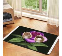 Roses in Bloom Pet Feeding Mat-Waterproof & Non-Slip Dog and Cat Food Mat-No Stains Quick Dry Dog Water Dispenser Mat