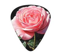 Roses in bloom printed guitar picks, 12-piece set with thin, medium, and thick styles, comes with a storage case