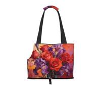 Roses Irises Glow Print Dog Purse Carrier for Small Dogs and Cats