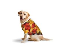 Roses Lilies Warmth Print Breathable Dog Tshirt for Medium Large Breed