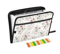 Roses Meadow Flowers Expanding File Folder A4,13 Pockets File Organiser, Paperwork A4 Plastic Wallet Document Storage Expander for School,Office and Home