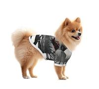 Roses on the Black and White Checkered Floor Mesh Dog Shirt - Lightweight & Breathable, Quick Dry Stretchy Pet T-Shirt Vest for Small Dogs