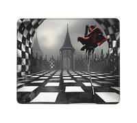 Roses on the Black and White Checkered Floor Mouse Pad - Non-Slip Rubber Base Extended Gaming Desk Mat, Full-Area Print Personalized Keyboard Mat for PC Laptop Office Home