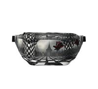 Roses on the Black and White Checkered Floor Waist Bag