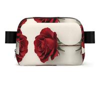 Roses On The Table Square-Shaped Waist Bag with Durable Polyester and Adjustable Strap for Unisex Use