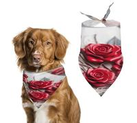 Roses on Wooden Board Easter Dog Bandanas for Small Medium Large Dogs,Cat Dogs,Pet Scarf - Polyester Cute Bibs.Triangle Pet Scarf for Puppy Pet,Personalized Birthday/Party Fun Idea Gift