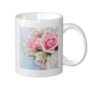 Roses Pink Flowers, Ceramic Cup Ceramics Mug Tea Cup Coffee Mugs 330 ml