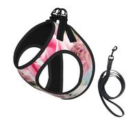 Roses Pink Flowers,Pet Harness,Adjustable Reflective Dog Harness,Pet Leash Vest,M