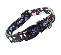 Roses&Poetry Dog Collar With Colourful Star Patterns,Adjustable Durable Puppy Collars for Small Medium Large Dogs(Star-XS)