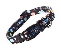 Roses&Poetry Dog Collar With Colourful Star Patterns,Adjustable Durable Puppy Collars for Small Medium Large Dogs(Star-L)