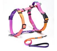 Roses&Poetry Small Dog Harness and Leash Set, No Pull Dog Harness Adjustable Reflective, Dog Halter Harnesses Comfort Padded Handle, Pet Harness for Training Outdoor Walking（Mistyrose-S