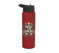 Roses Ranches Cowboy Rustic Stainless Steel Insulated Water Bottle