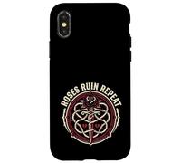 Roses Ruin Repeat Dark Romance Reader Dagger Reading Goth Case for iPhone X/XS