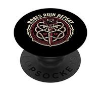 Roses Ruin Repeat Dark Romance Reader Dagger Reading Goth PopSockets Adhesive PopGrip