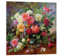 Roses - the perfection of summer Acrylic print by Albert Williams 100 x 100 cm Colourful Wall art Wall decor